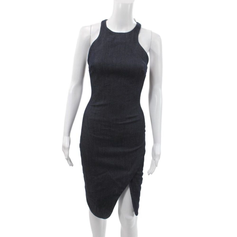 Elizabeth and James Womens Bodycon Dress Blue Sleeveless High Neck Size 4
